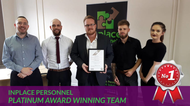 Mansfield Platinum Customer Service Awards Winners | Inplace Personnel Services Ltd
